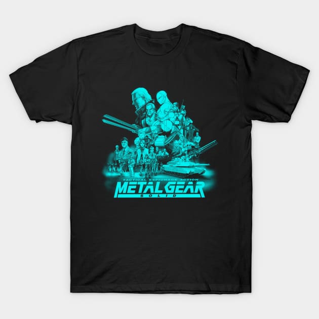 Metal Gear Solid (Cyan Version) T-Shirt by CoolDojoBro